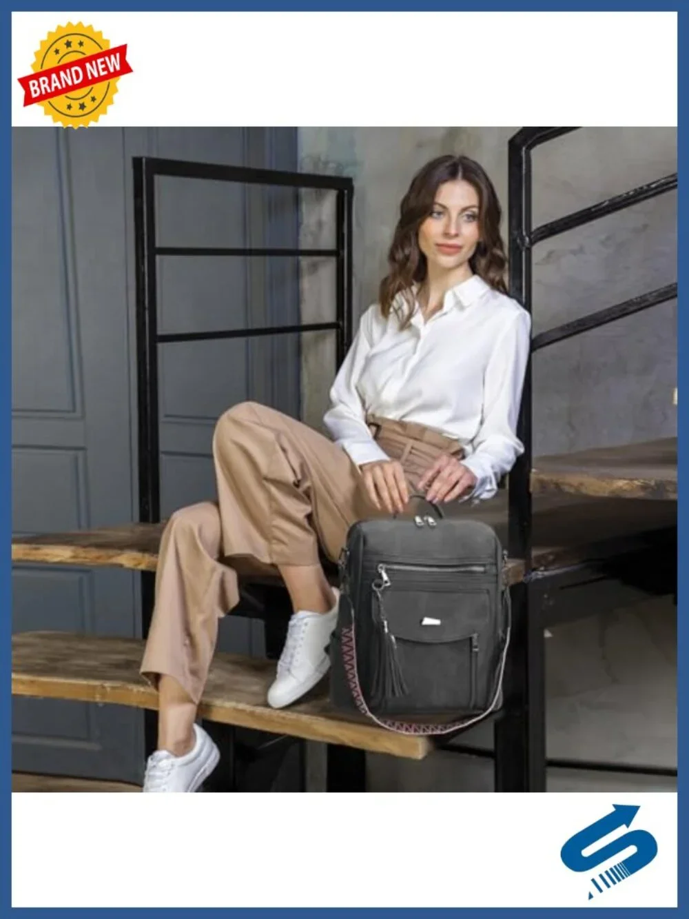 Women's PU Leather Backpack Purse Convertible Handbags Travel Work College
